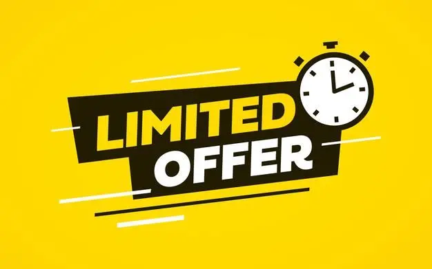Limited offer sale vector banner with yellow background _ Premium Vector.webp